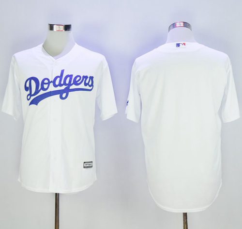 Dodgers Blank White New Cool Base Stitched MLB Jersey - Click Image to Close